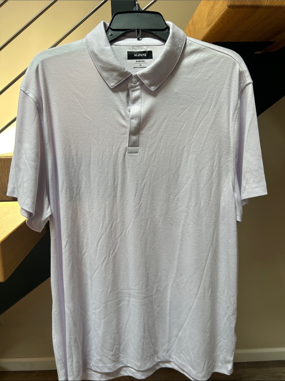 Alfani Men’s Lavender Short-Sleeve Polo pure lavender stretch